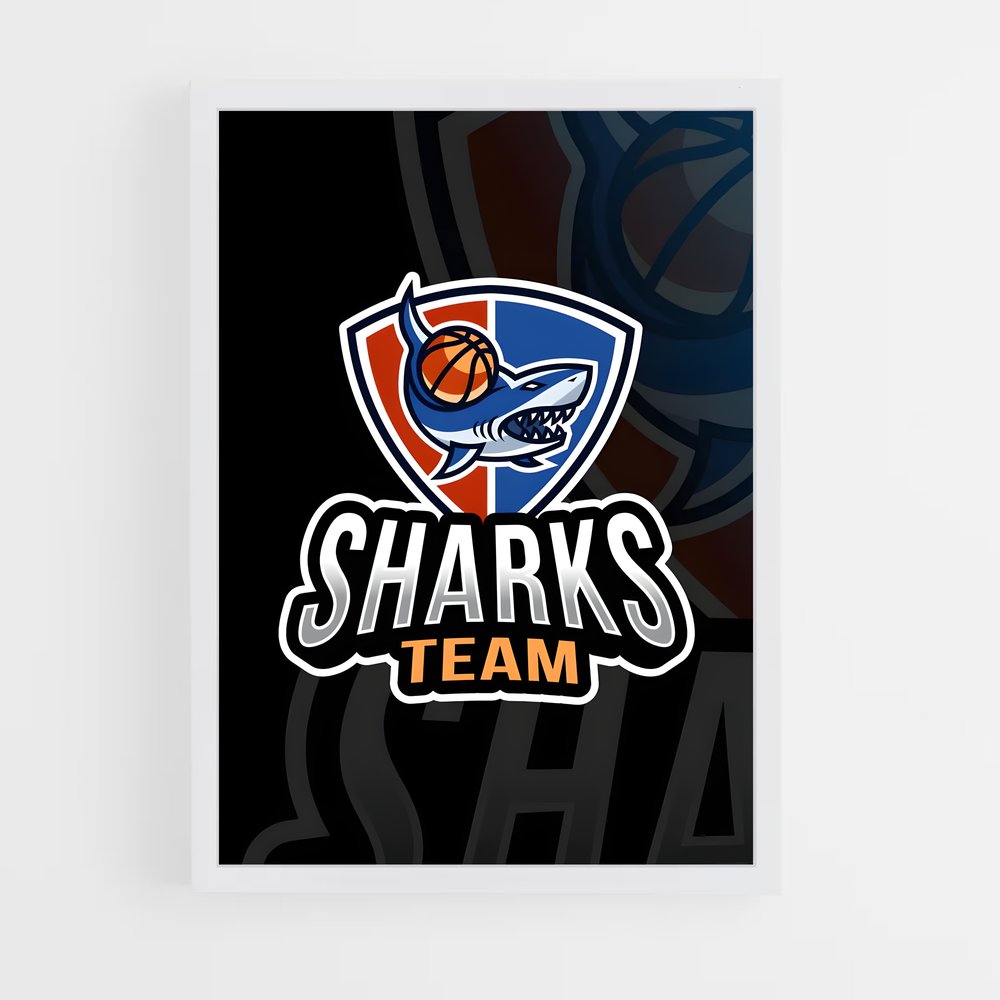 Poster Sharks Power – affiche Basketball (vue 3)